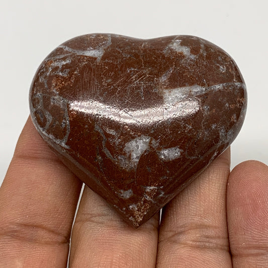 47.6g, 1.8" x 2"x 0.6", Natural Untreated Red Shell Fossils Half Heart @Morocco,
