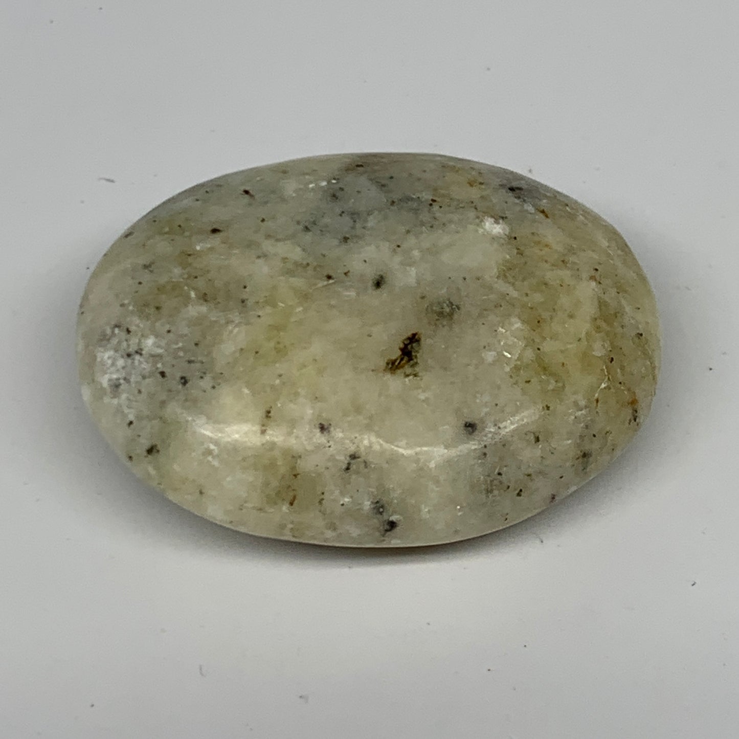 80.9g, 2.2"x1.7"x0.8", Natural Yellow Calcite Palm-Stone Crystal Polished Reiki,