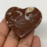 47.6g, 1.8" x 2"x 0.6", Natural Untreated Red Shell Fossils Half Heart @Morocco,