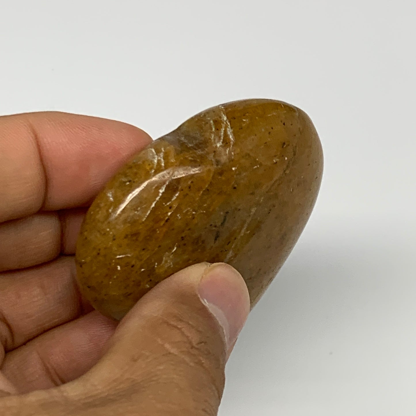 68.7g, 2"x2.1"x0.8", Natural Golden Quartz Heart Small Polished Crystal, B27125