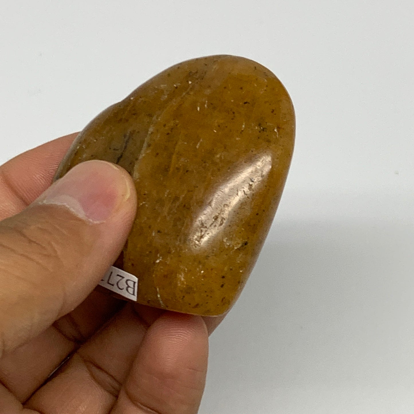 68.7g, 2"x2.1"x0.8", Natural Golden Quartz Heart Small Polished Crystal, B27125