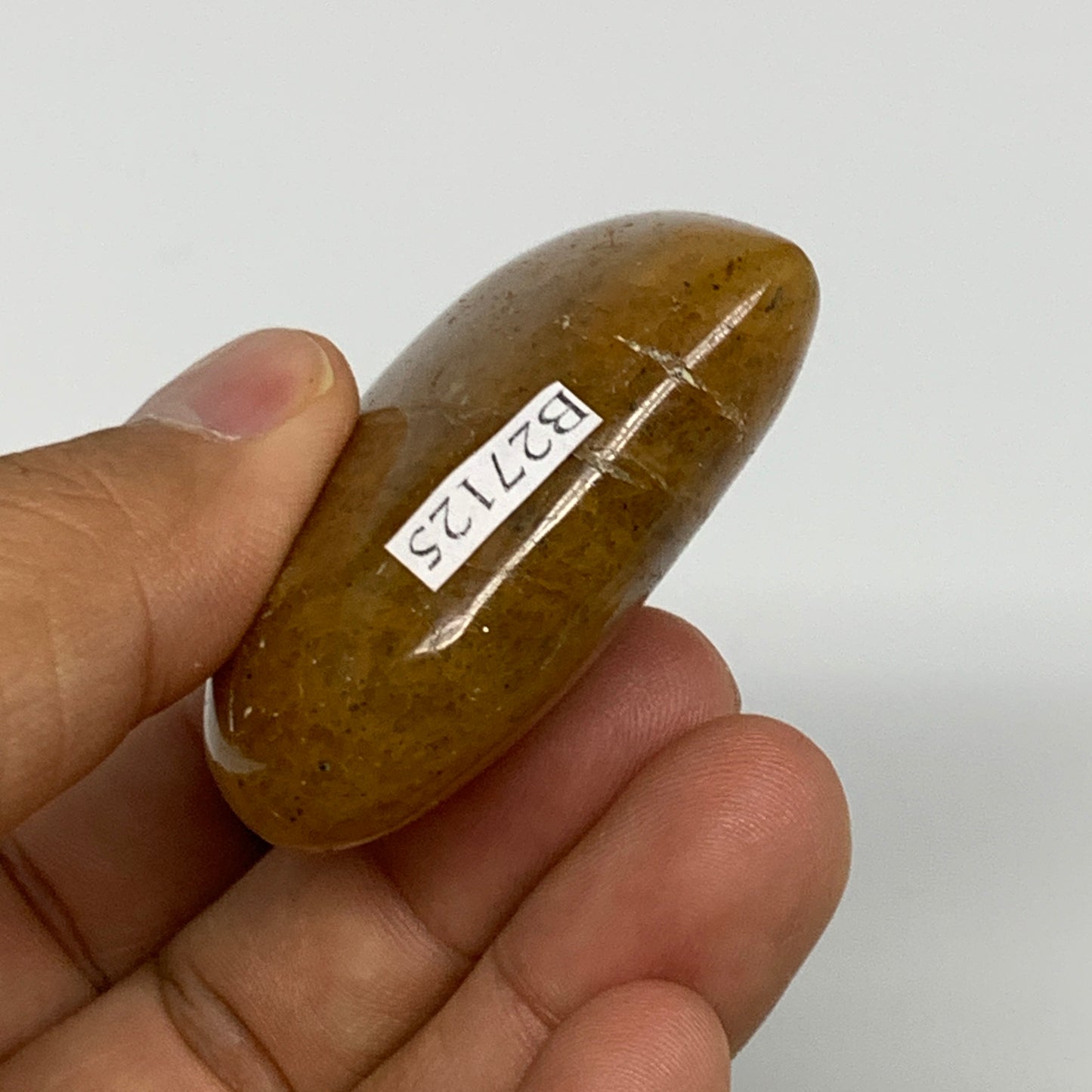 68.7g, 2"x2.1"x0.8", Natural Golden Quartz Heart Small Polished Crystal, B27125