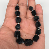 108cts, 13pcs, 8mm-15mm Natural Black Tourmaline Faceted Beads @Afghanistan,BE16