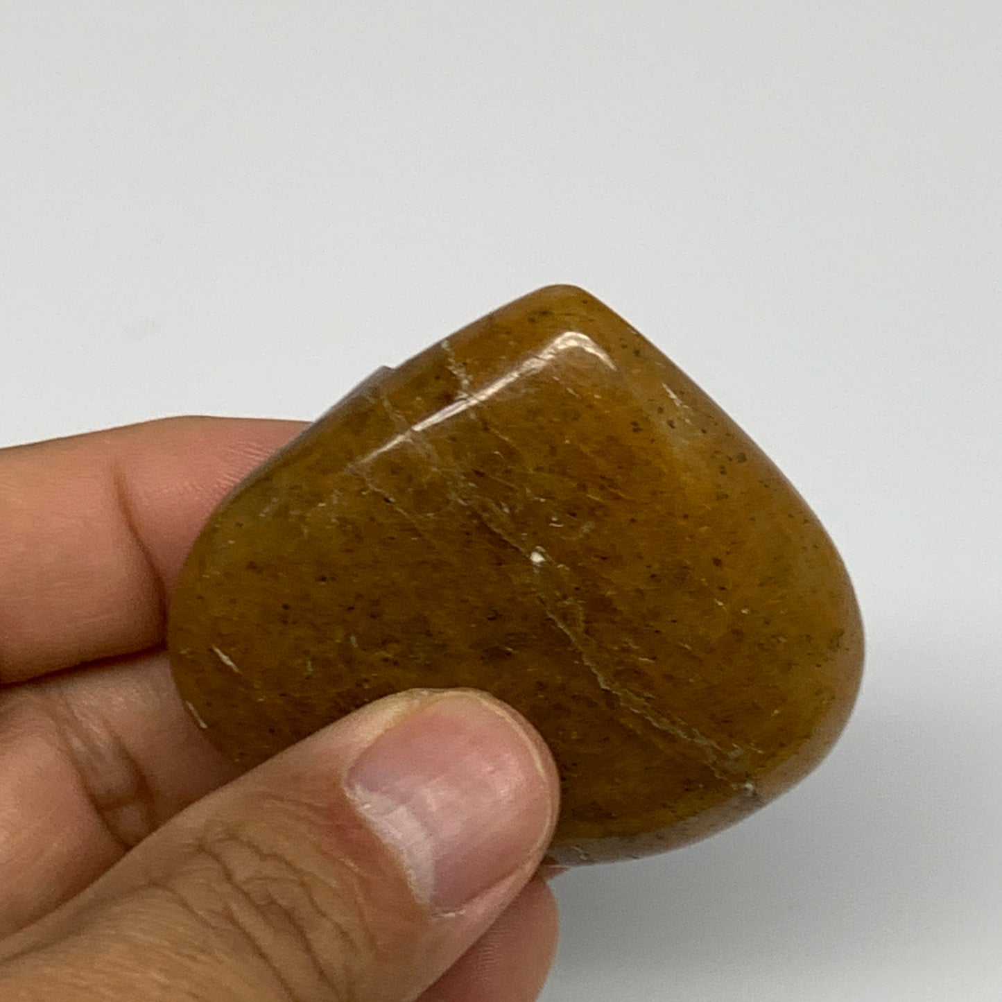 68.7g, 2"x2.1"x0.8", Natural Golden Quartz Heart Small Polished Crystal, B27125