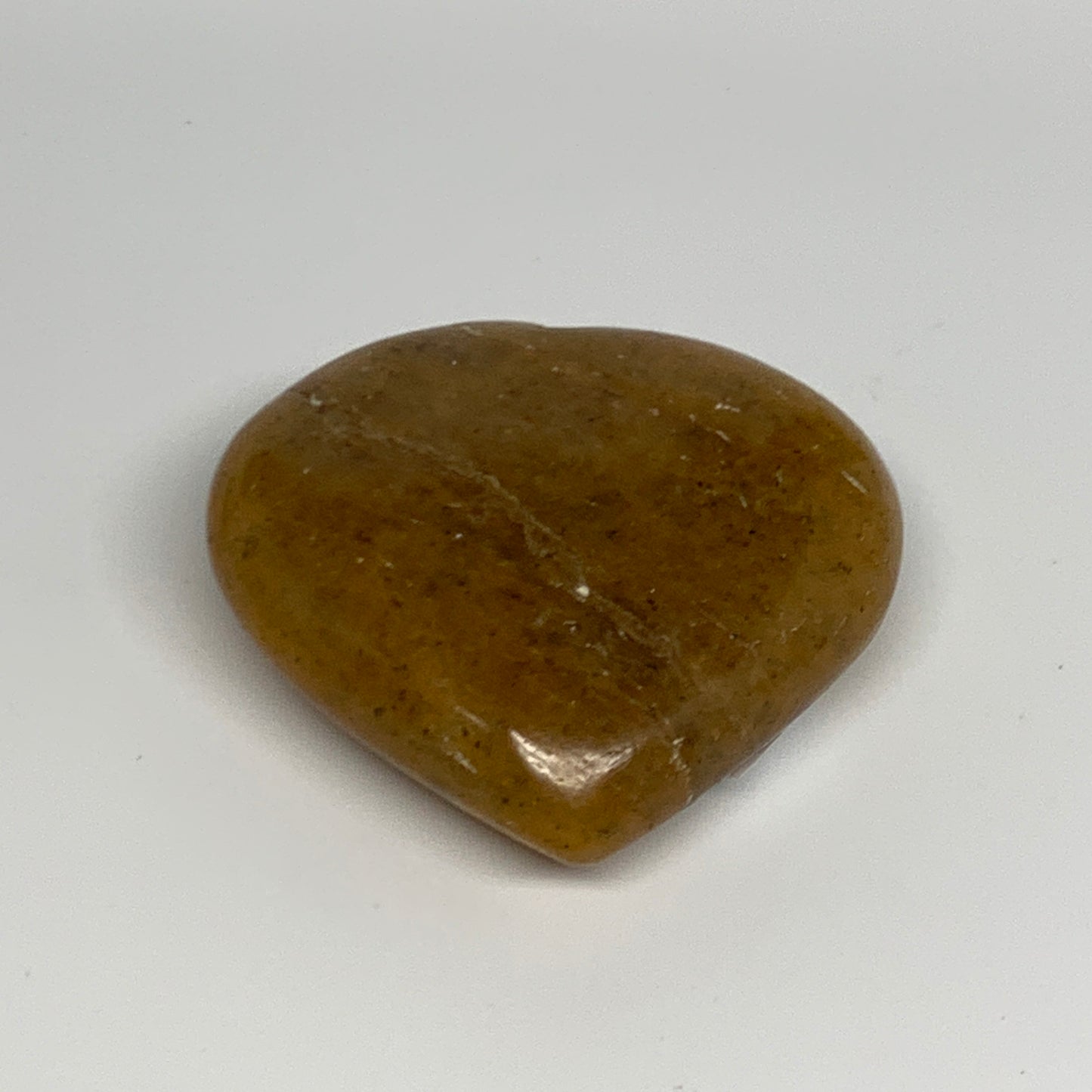 68.7g, 2"x2.1"x0.8", Natural Golden Quartz Heart Small Polished Crystal, B27125