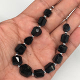 108cts, 13pcs, 8mm-15mm Natural Black Tourmaline Faceted Beads @Afghanistan,BE16