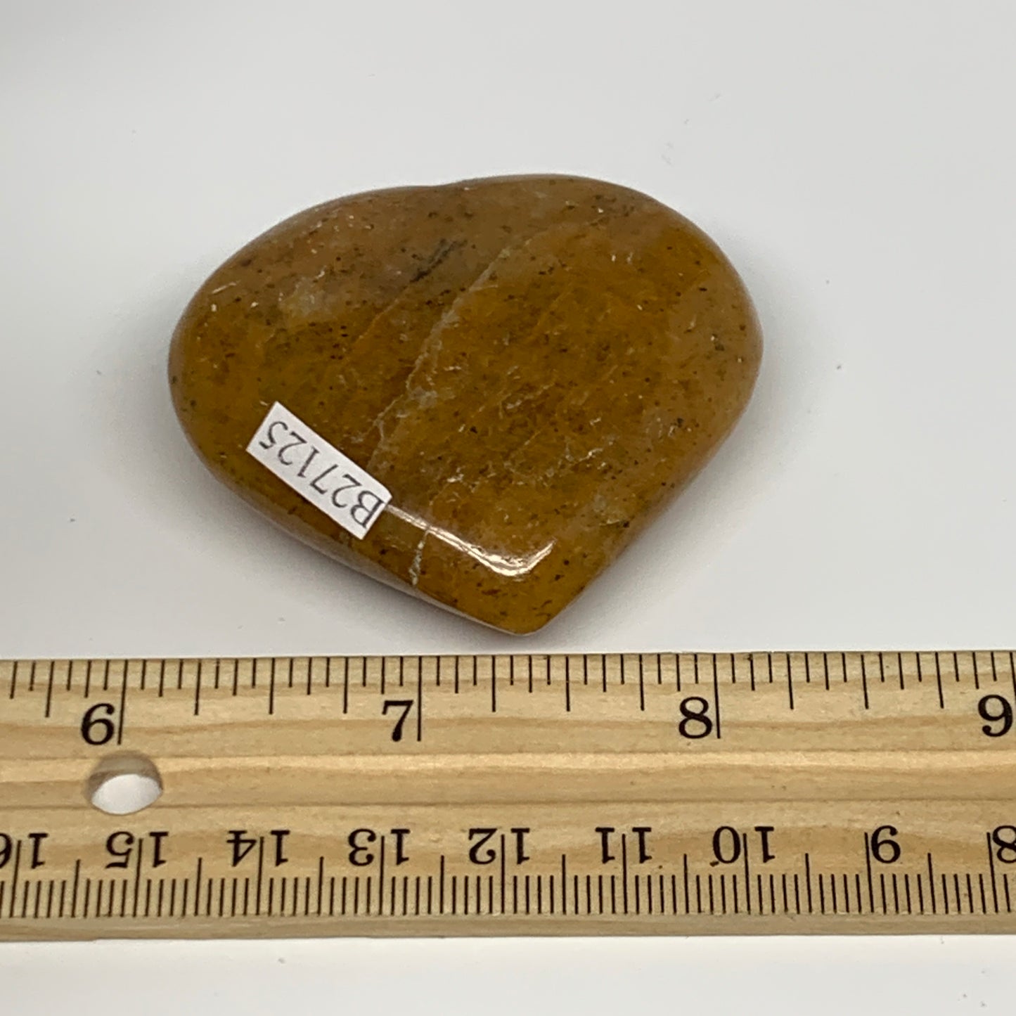 68.7g, 2"x2.1"x0.8", Natural Golden Quartz Heart Small Polished Crystal, B27125