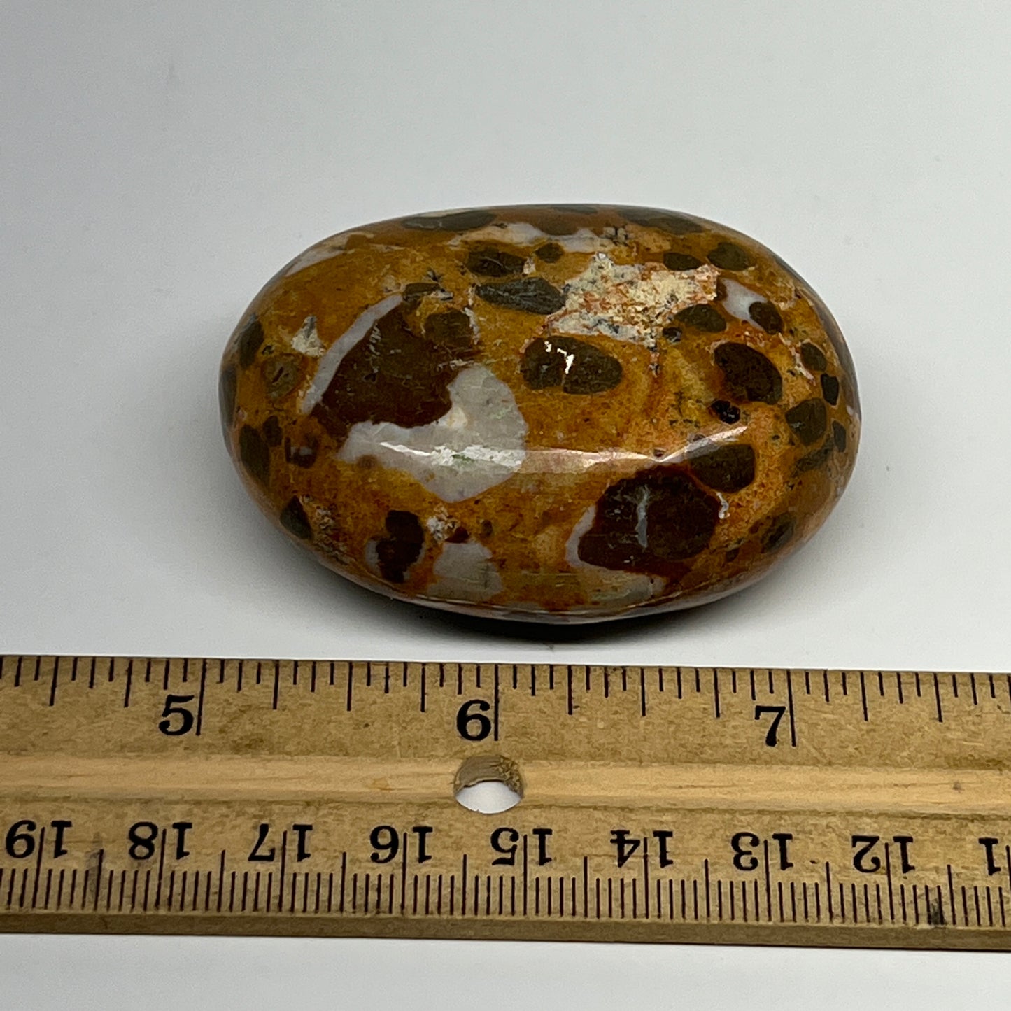 99.9g, 2.3"x1.6"x1", Natural Fruit Jasper Palm-Stone Gemstone @India, B21892
