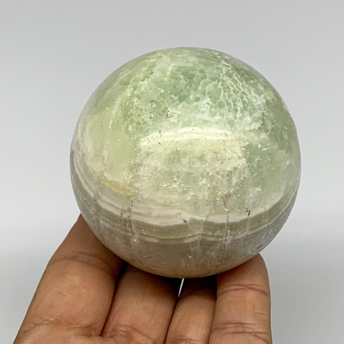 386.9g,2.5"(64mm) Caribbean Calcite Sphere Gemstone,Healing Crystal,B25156