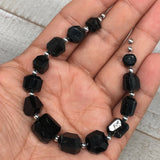 103cts, 13pcs, 7mm-13mm Natural Black Tourmaline Faceted Beads @Afghanistan,BE18