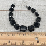 103cts, 13pcs, 7mm-13mm Natural Black Tourmaline Faceted Beads @Afghanistan,BE18