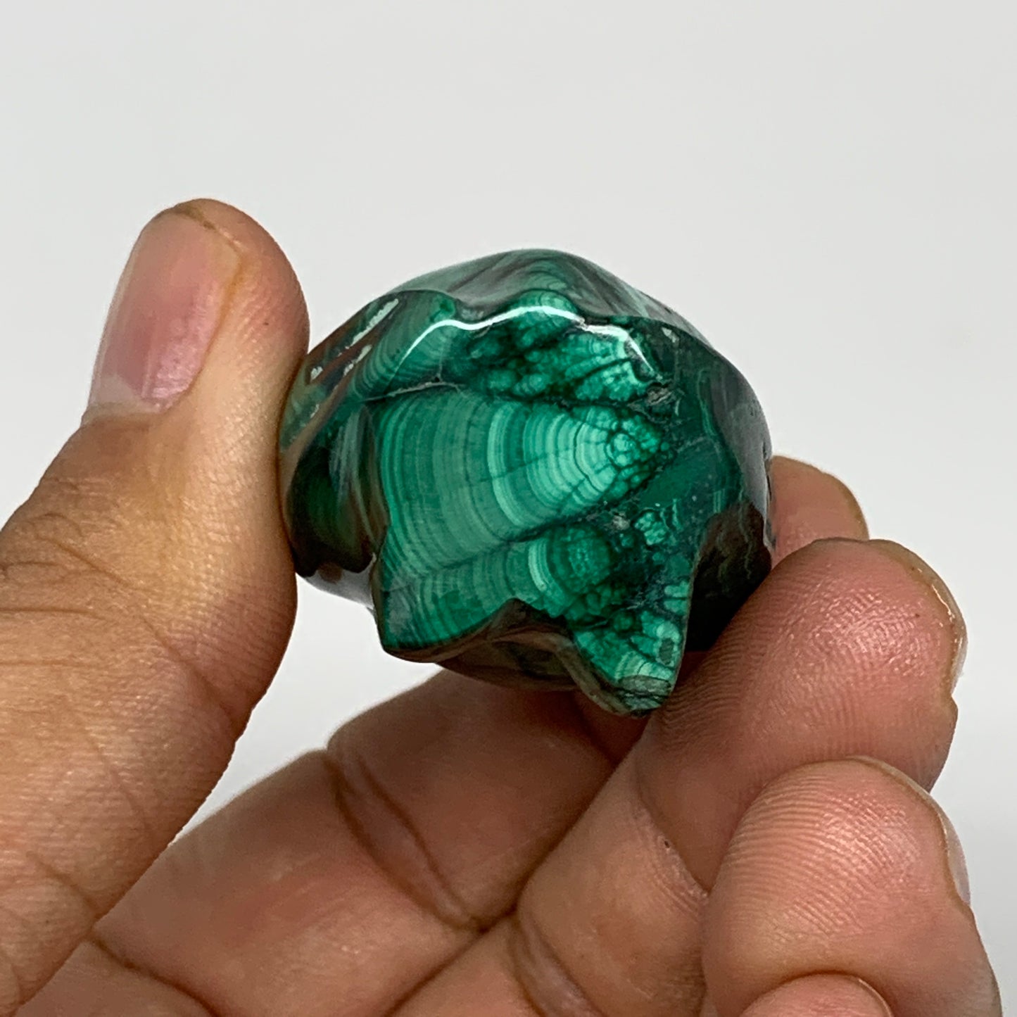 66.6g, 1.9"x1.1"x0.9" Natural Solid Malachite Penguin Figurine @Congo, B7390