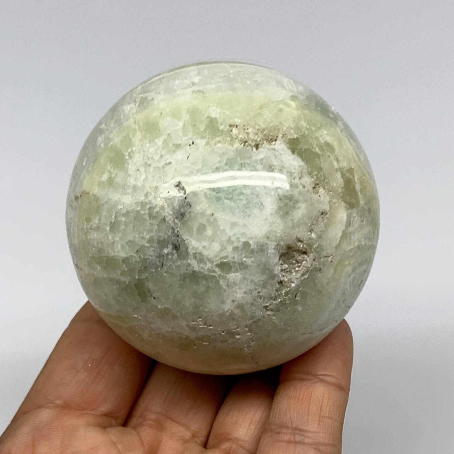 386.9g,2.5"(64mm) Caribbean Calcite Sphere Gemstone,Healing Crystal,B25156