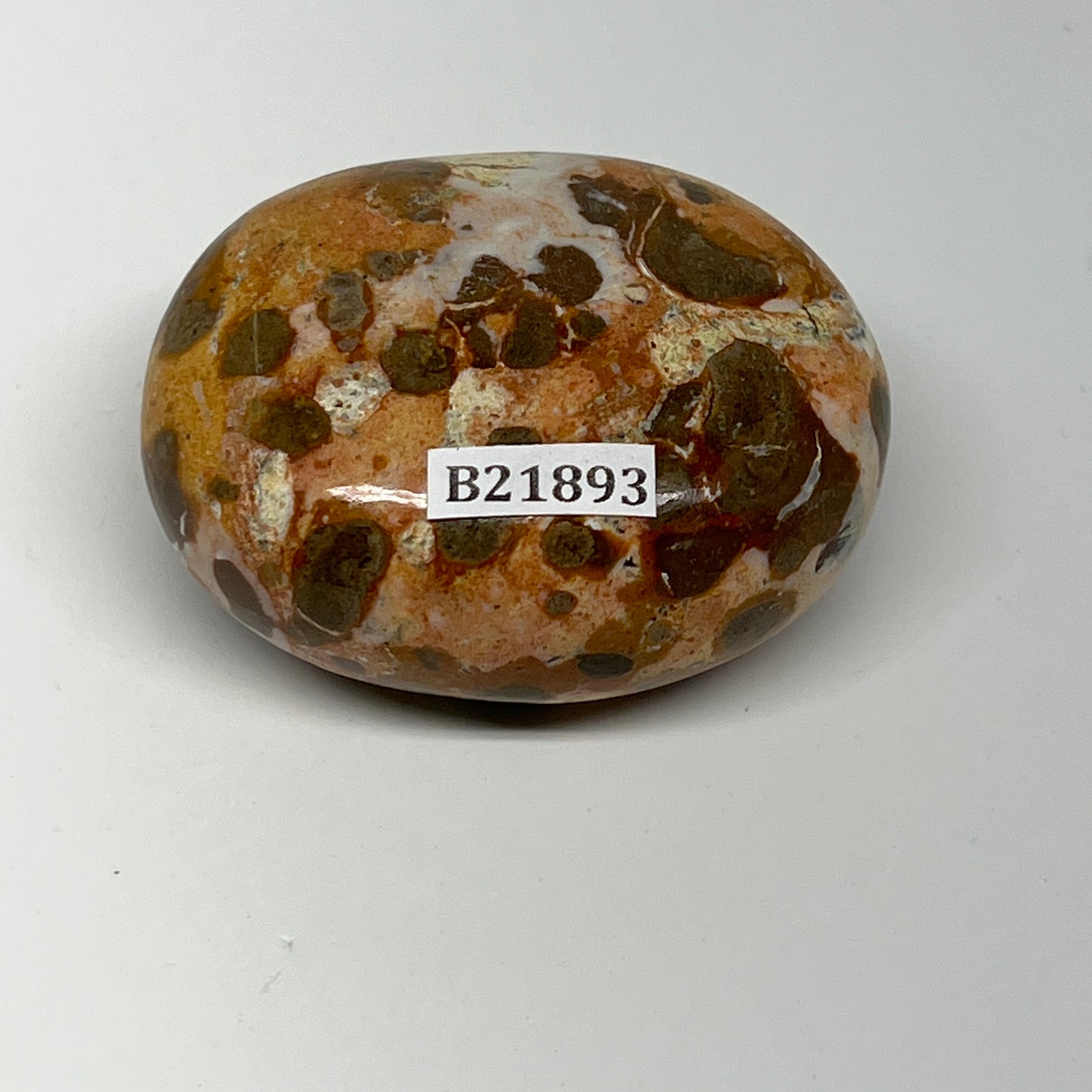 99.8g, 2.1"x1.8"x1", Natural Fruit Jasper Palm-Stone Gemstone @India, B21893