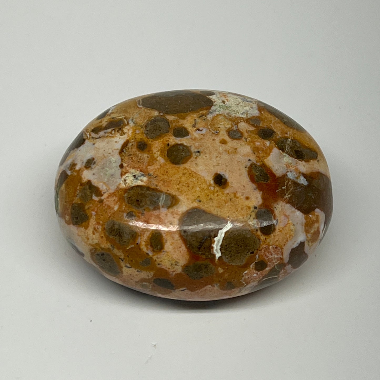 99.8g, 2.1"x1.8"x1", Natural Fruit Jasper Palm-Stone Gemstone @India, B21893