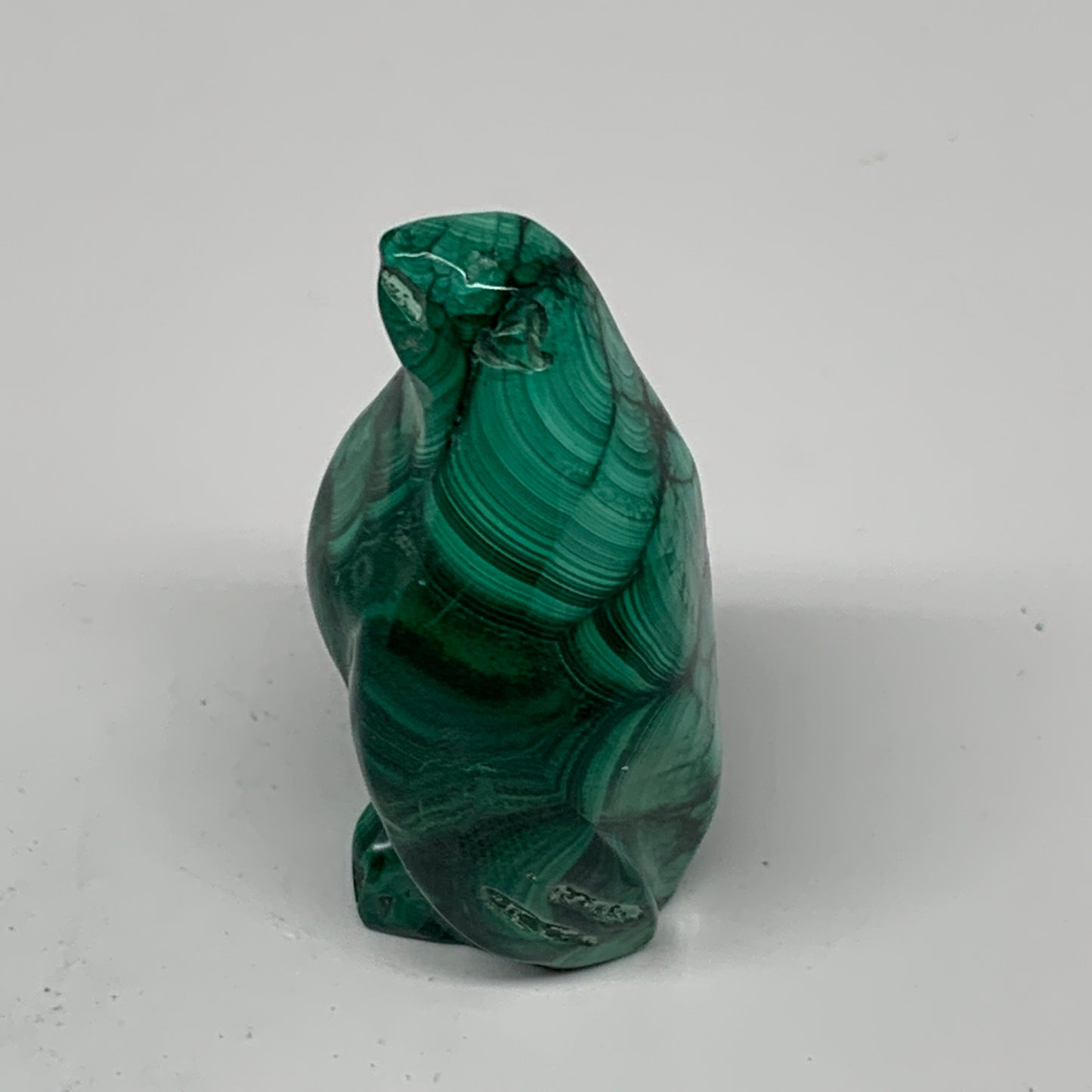 66.6g, 1.9"x1.1"x0.9" Natural Solid Malachite Penguin Figurine @Congo, B7390