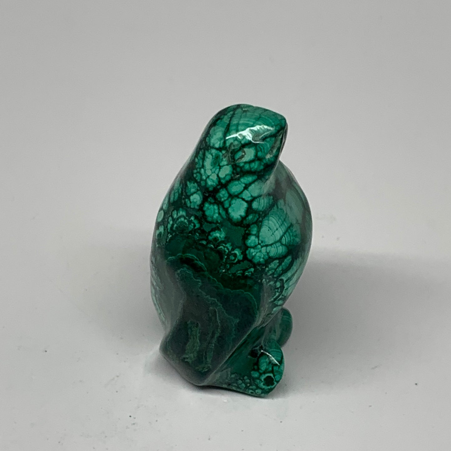 66.6g, 1.9"x1.1"x0.9" Natural Solid Malachite Penguin Figurine @Congo, B7390