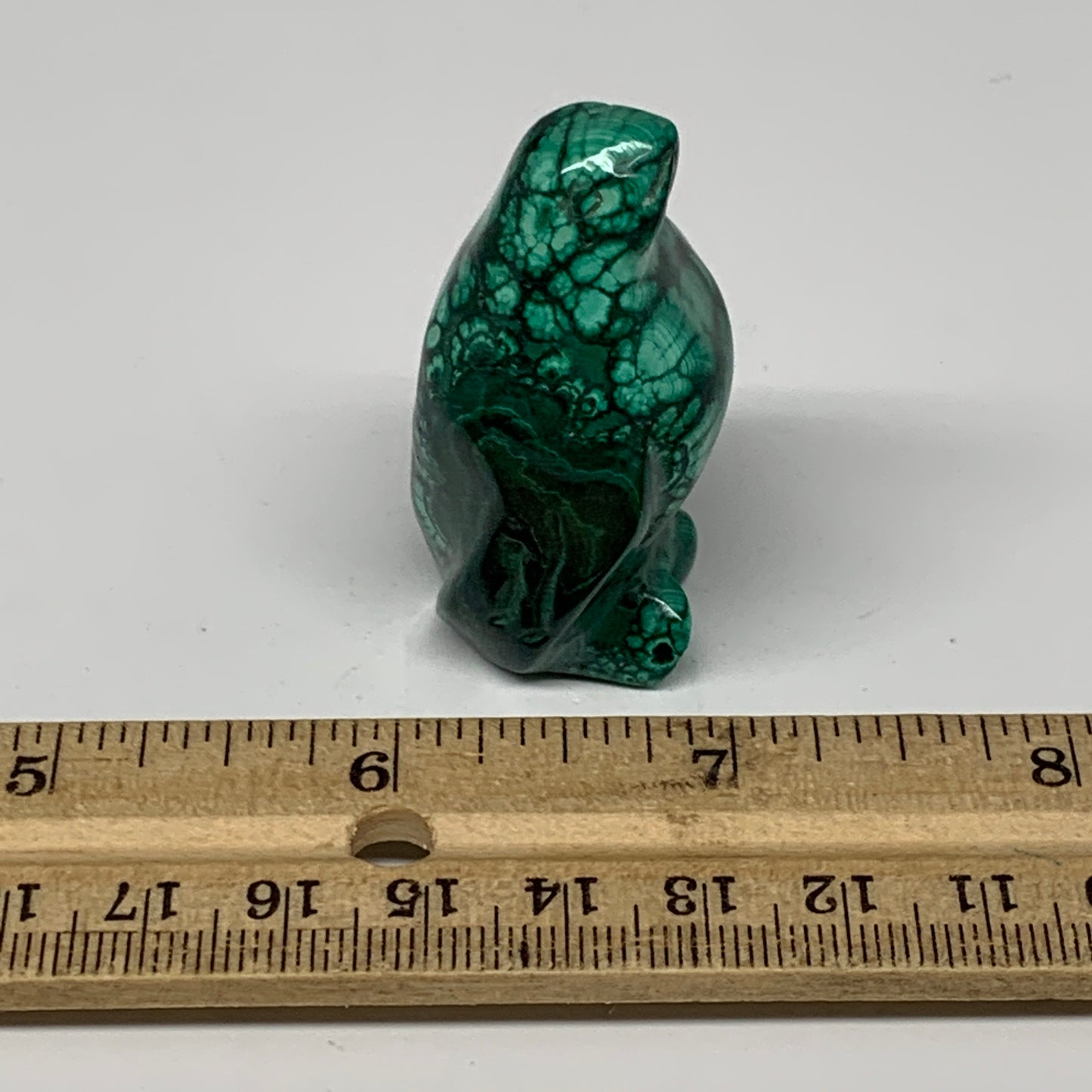 66.6g, 1.9"x1.1"x0.9" Natural Solid Malachite Penguin Figurine @Congo, B7390