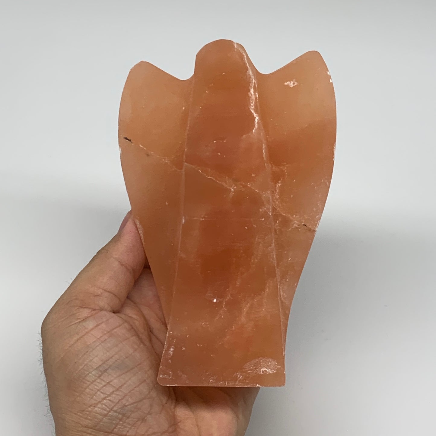 646g, 5"x3.4"x2.1"" Orange Selenite (Satin Spar) Angel Crystal @Morocco,B9375