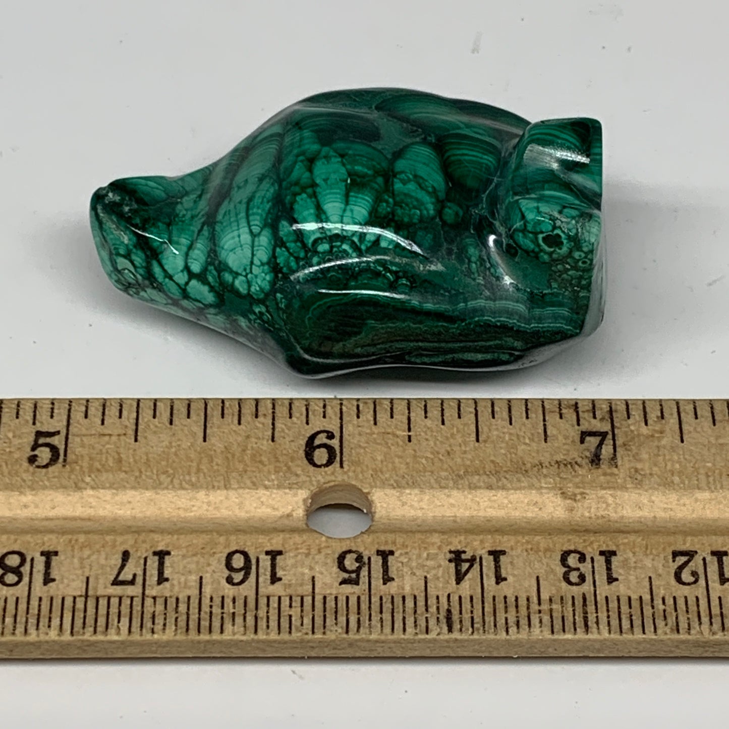 66.6g, 1.9"x1.1"x0.9" Natural Solid Malachite Penguin Figurine @Congo, B7390