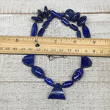 57.4g,10mm-30mm, Natural Lapis Lazuli Saucer Tube Beads Strand,27 Beads,LPB269