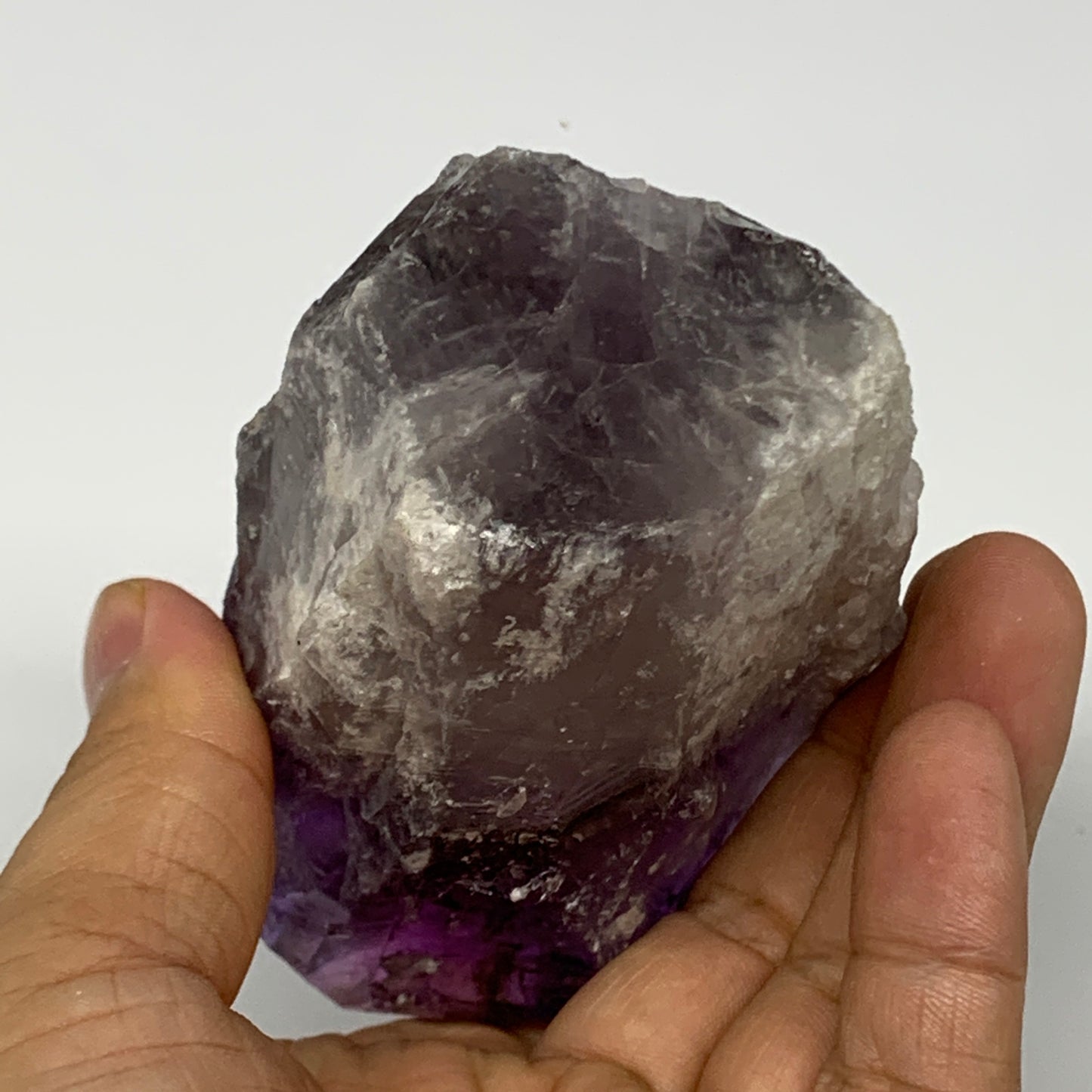 378.2g,4.2"x2.6"x1.8", Amethyst Point Polished Rough lower part Stands, B19081