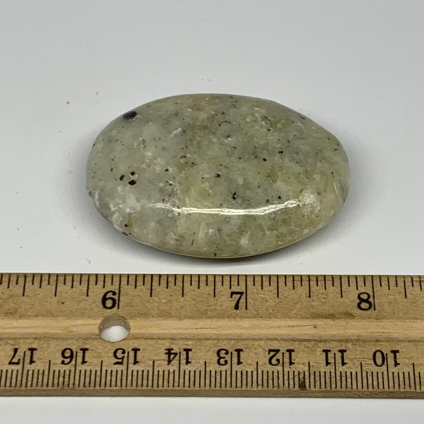 66.4g, 2.2"x1.6"x0.8", Natural Yellow Calcite Palm-Stone Crystal Polished Reiki,