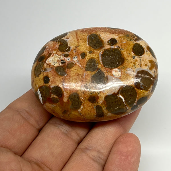 108.6g, 2.3"x1.8"x1", Natural Fruit Jasper Palm-Stone Gemstone @India, B21895