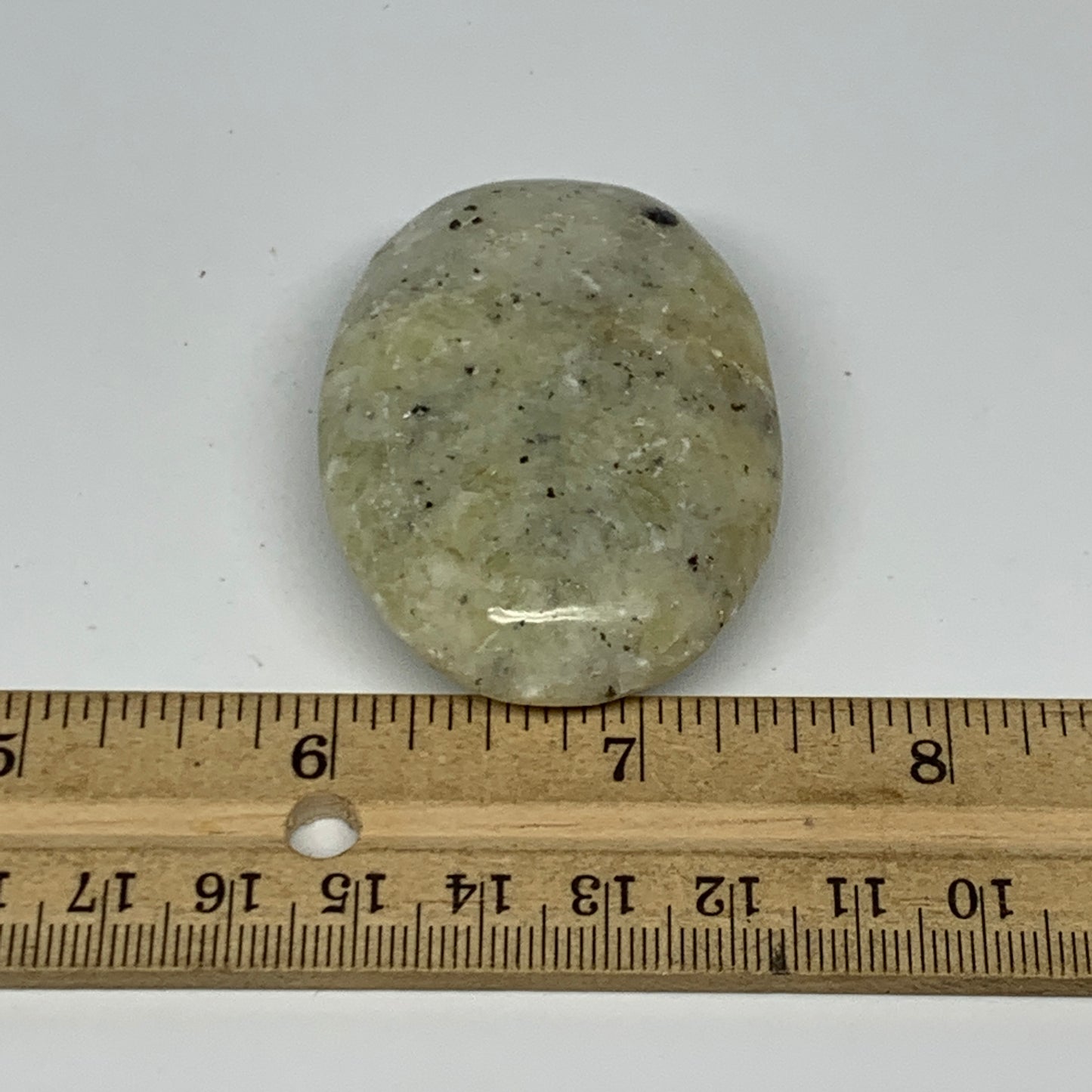 66.4g, 2.2"x1.6"x0.8", Natural Yellow Calcite Palm-Stone Crystal Polished Reiki,