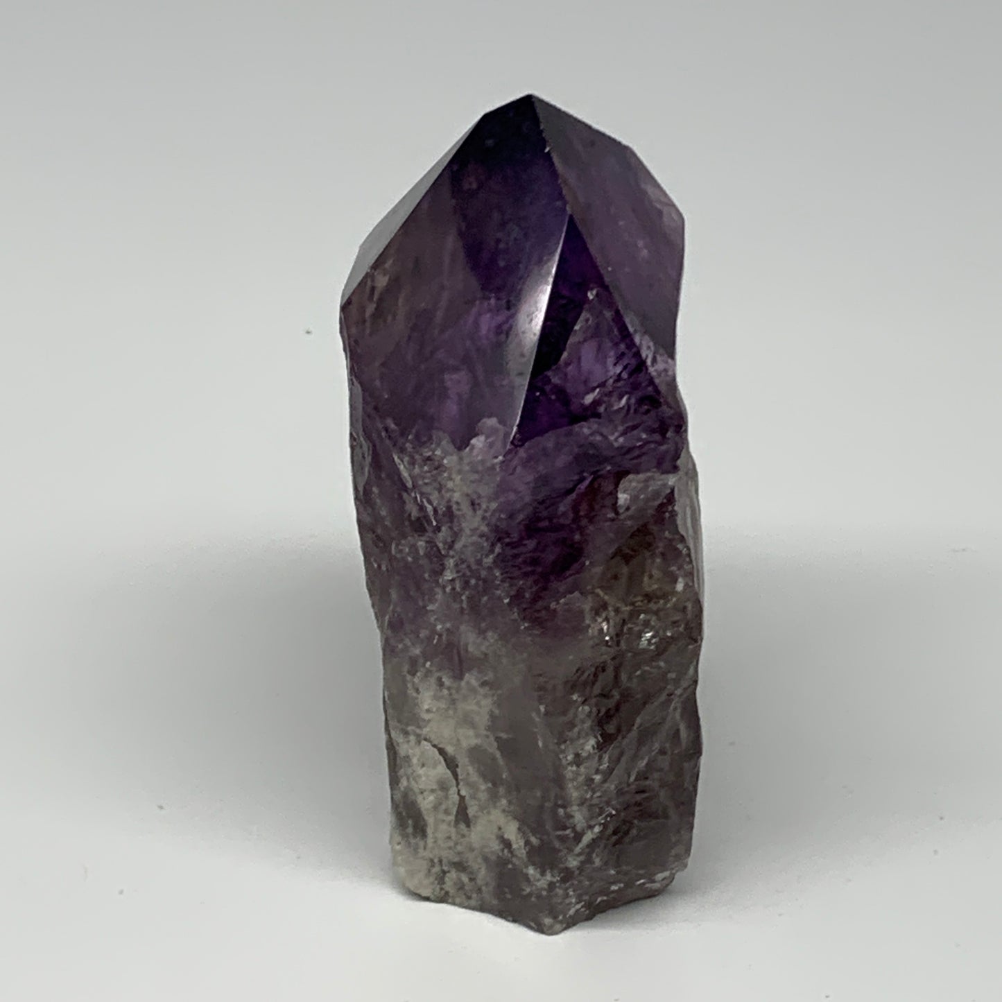 378.2g,4.2"x2.6"x1.8", Amethyst Point Polished Rough lower part Stands, B19081