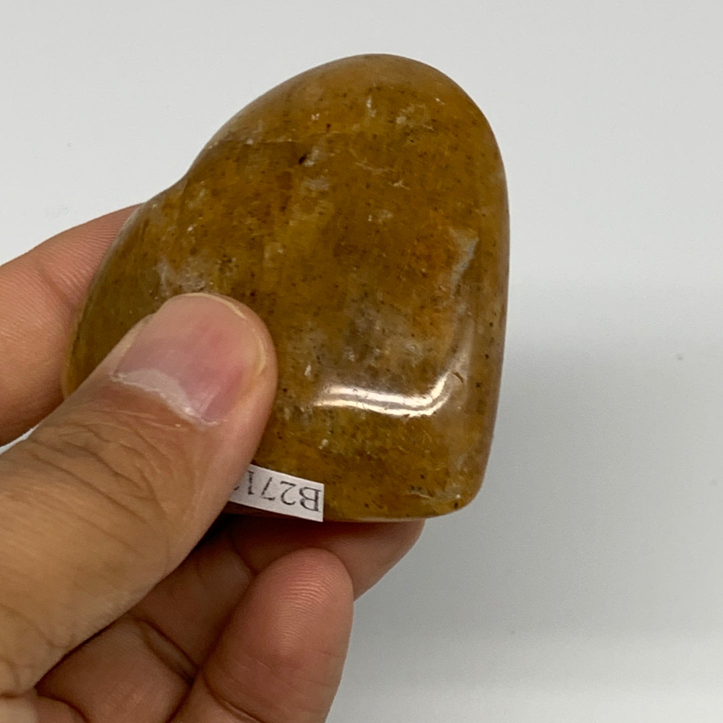 80.9g, 2.1"x2.3"x0.8", Natural Golden Quartz Heart Small Polished Crystal, B2712