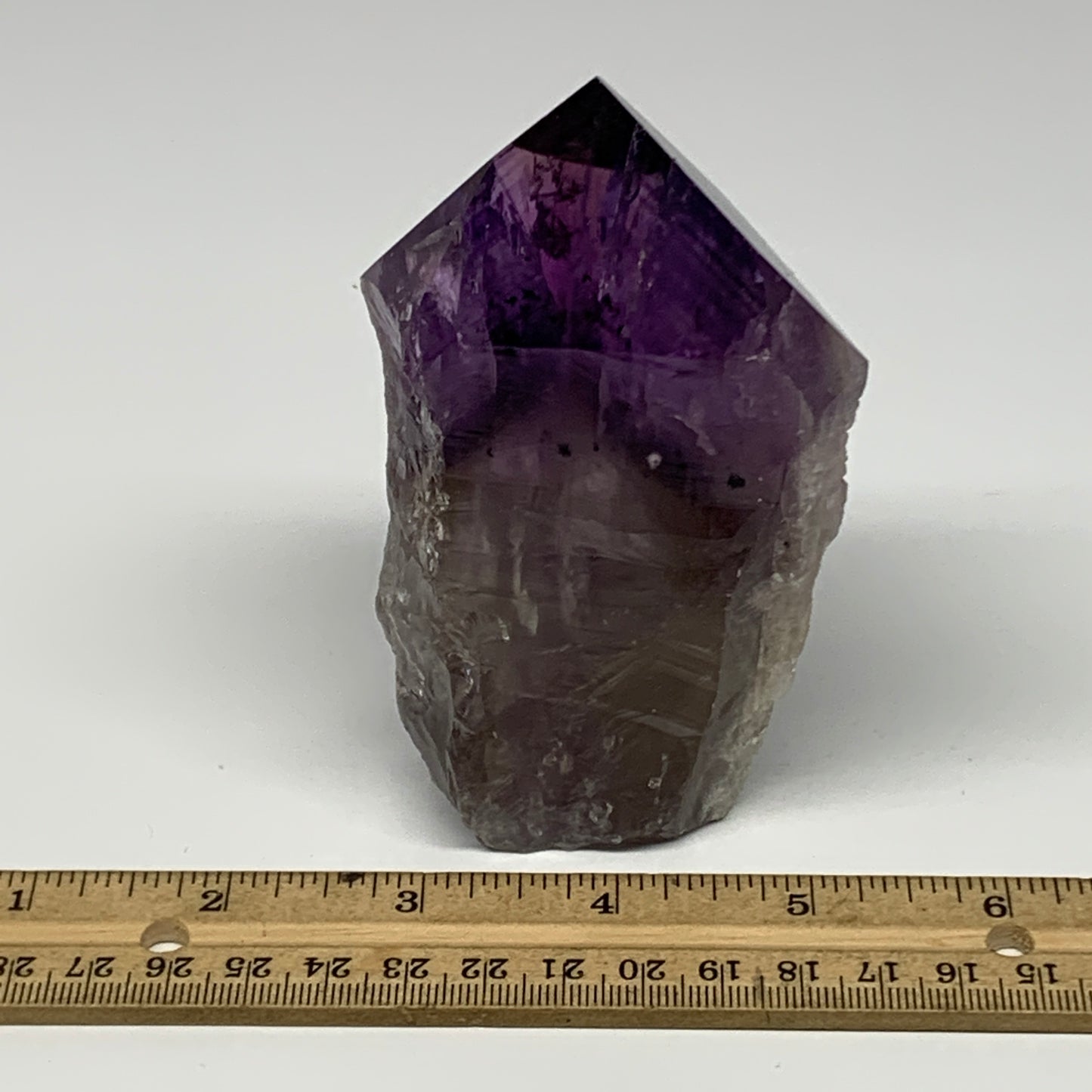 378.2g,4.2"x2.6"x1.8", Amethyst Point Polished Rough lower part Stands, B19081