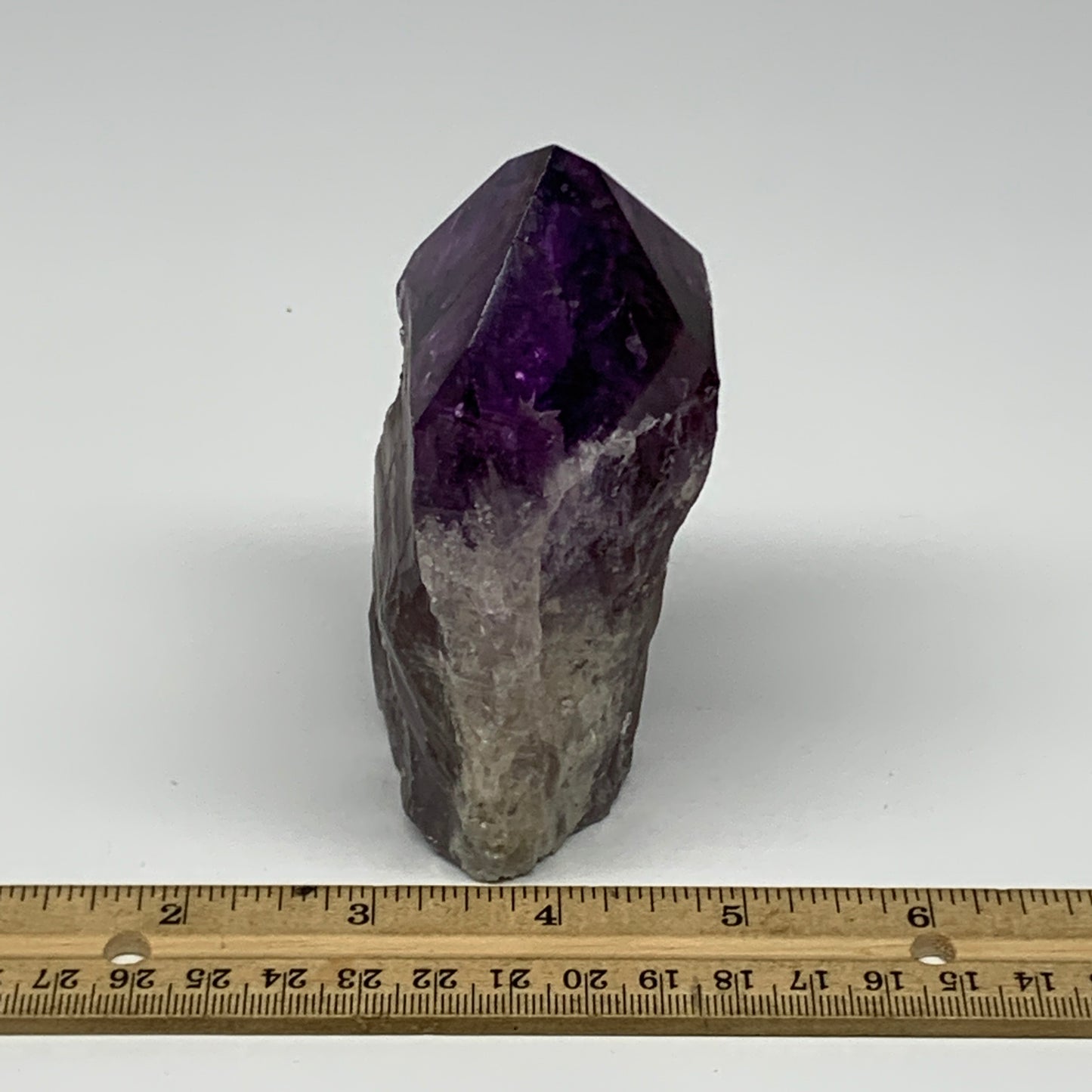 378.2g,4.2"x2.6"x1.8", Amethyst Point Polished Rough lower part Stands, B19081