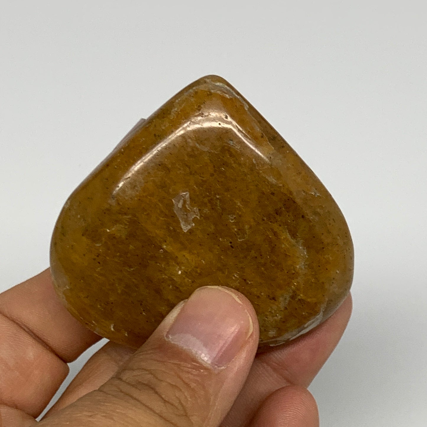 80.9g, 2.1"x2.3"x0.8", Natural Golden Quartz Heart Small Polished Crystal, B2712