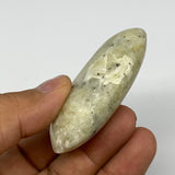 62.9g, 2.3"x1.5"x0.7", Natural Yellow Calcite Palm-Stone Crystal Polished Reiki,