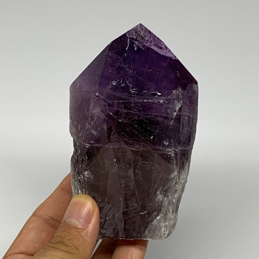 400.8g,4"x2.4"x2", Amethyst Point Polished Rough lower part Stands, B19082