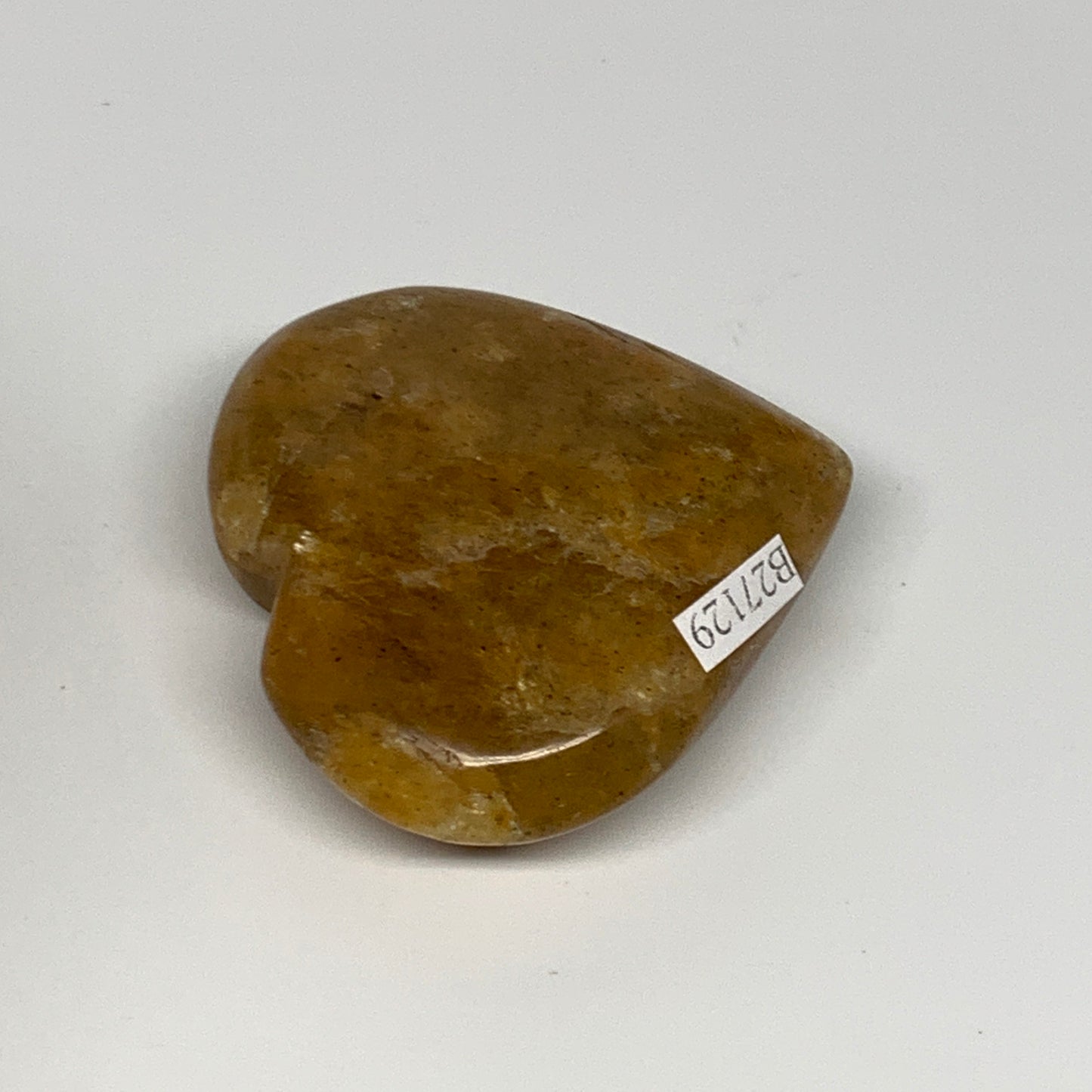 80.9g, 2.1"x2.3"x0.8", Natural Golden Quartz Heart Small Polished Crystal, B2712