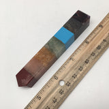 66 Grams 7 Chakra Multi Square Stone Crystal Healing Wand Riki, 4.1", SW43