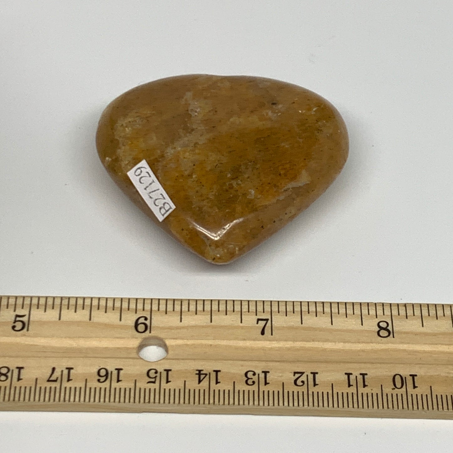 80.9g, 2.1"x2.3"x0.8", Natural Golden Quartz Heart Small Polished Crystal, B2712