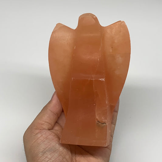 658g, 5.3"x3.4"x2"" Orange Selenite (Satin Spar) Angel Crystal @Morocco,B9377