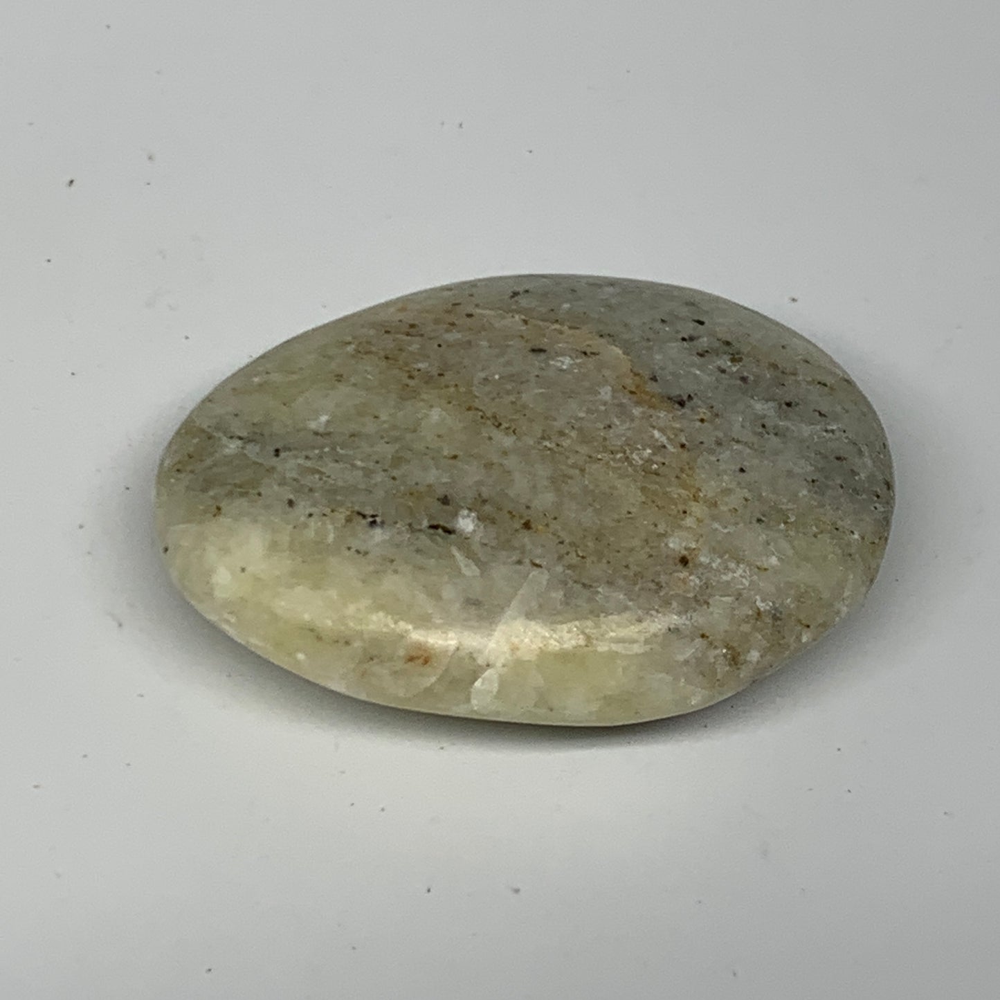 58.4g, 2.2"x1.6"x0.7", Natural Yellow Calcite Palm-Stone Crystal Polished Reiki,