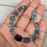 62cts, 13pcs, 7mm-12mm Blue Fluorite Gemstone Faceted Beads @Afghanistan,BE29