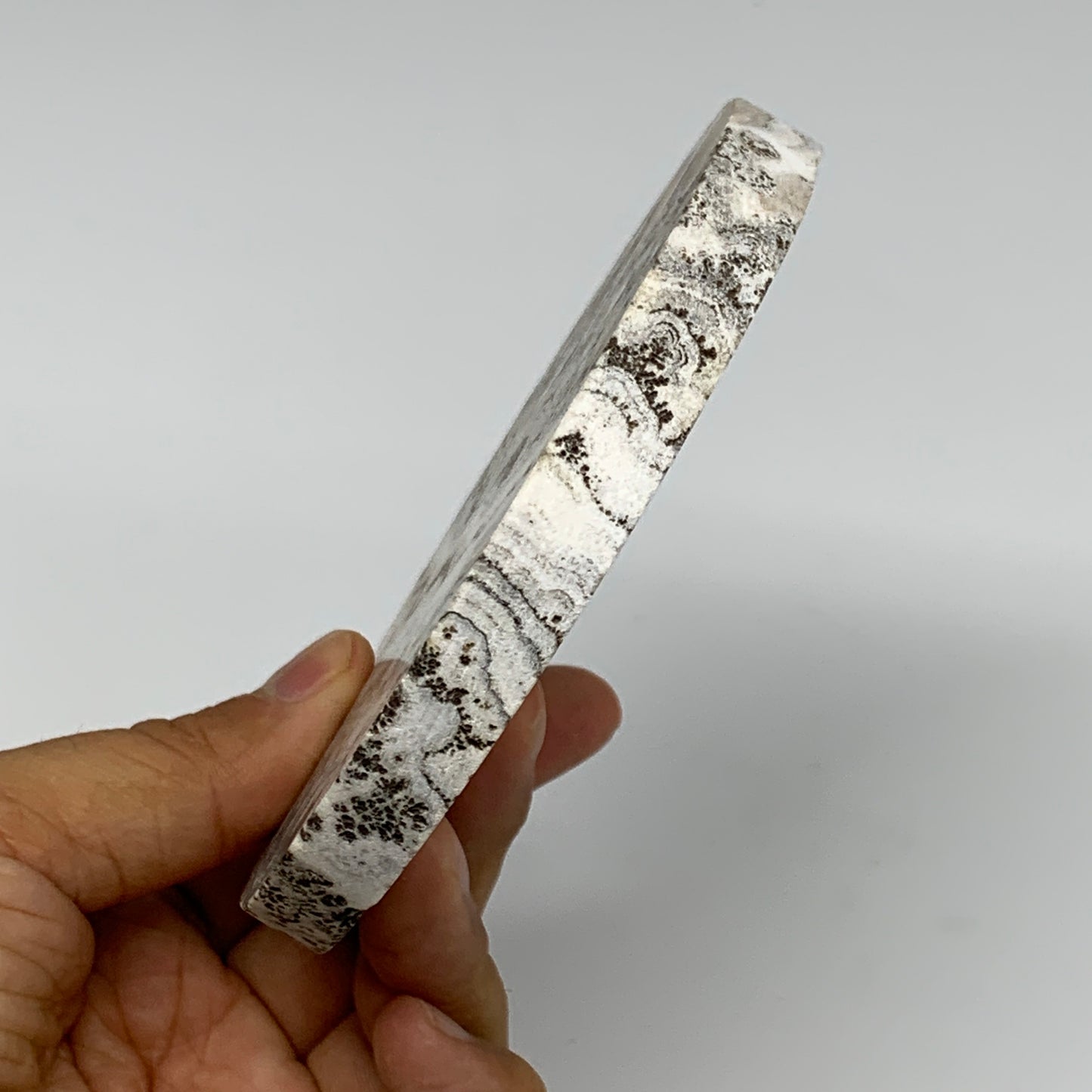 235.8g, 4.2"x0.5", Natural Picture Calcite Round Disc/Coaster @Mexico, B25473