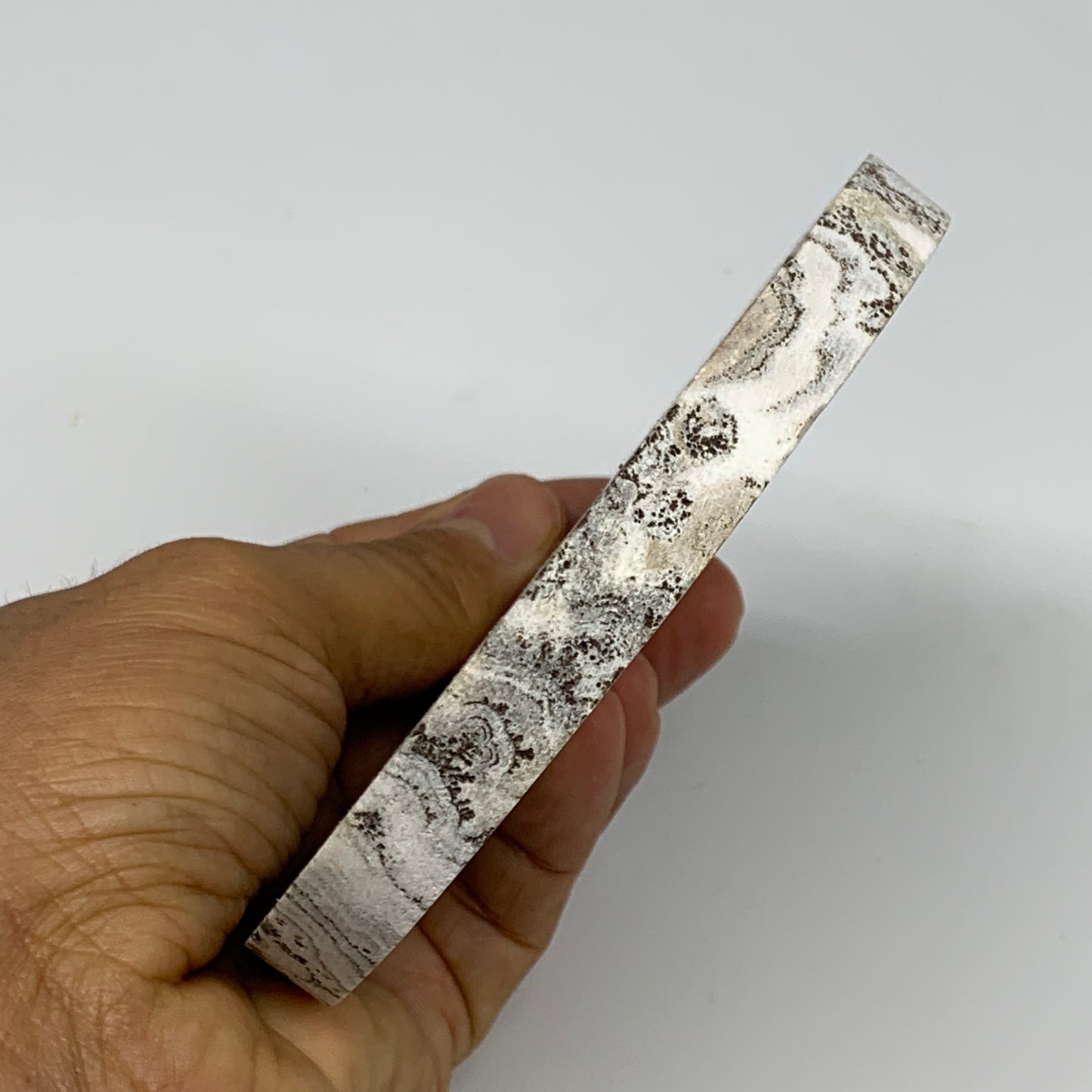 235.8g, 4.2"x0.5", Natural Picture Calcite Round Disc/Coaster @Mexico, B25473