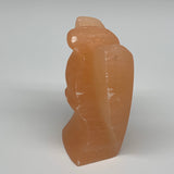 508g, 4.7"x3.1"x1.8"" Orange Selenite (Satin Spar) Angel Crystal @Morocco,B9379