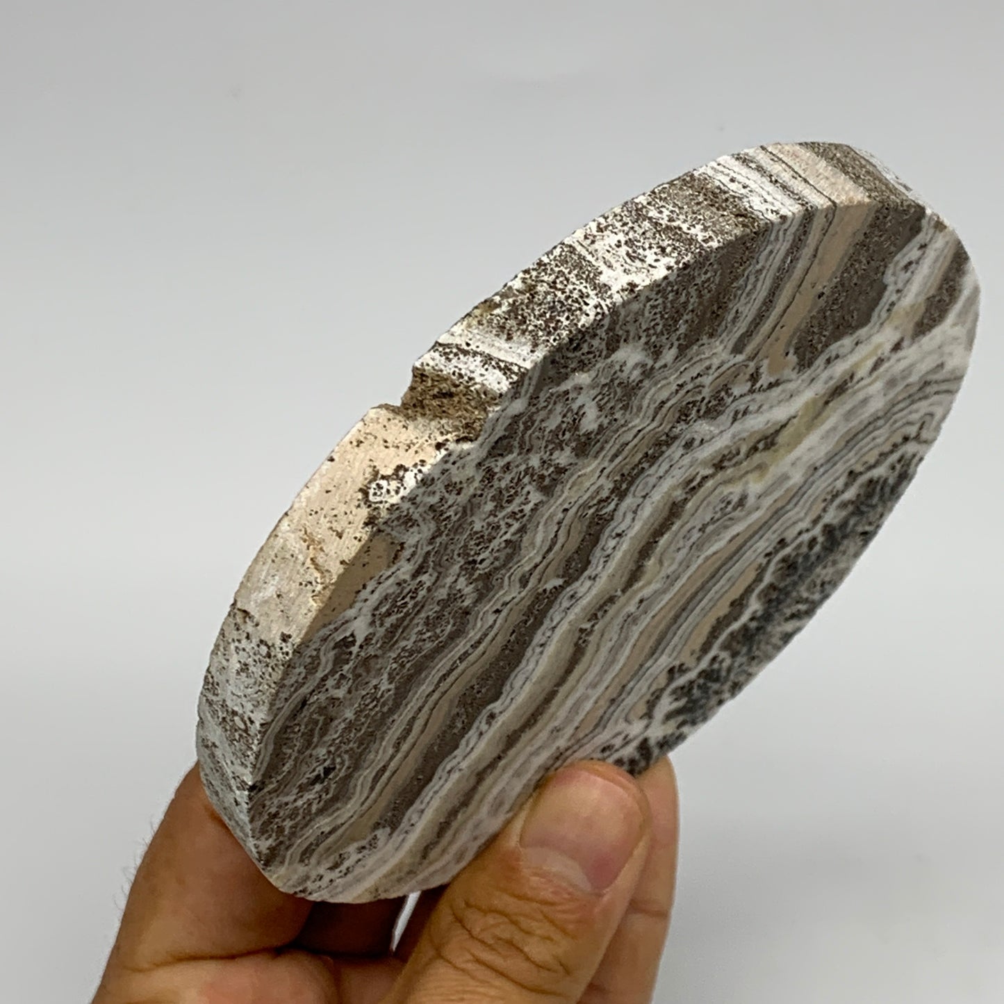 240.4g, 4.3"x0.5", Natural Picture Calcite Round Disc/Coaster @Mexico, B25474