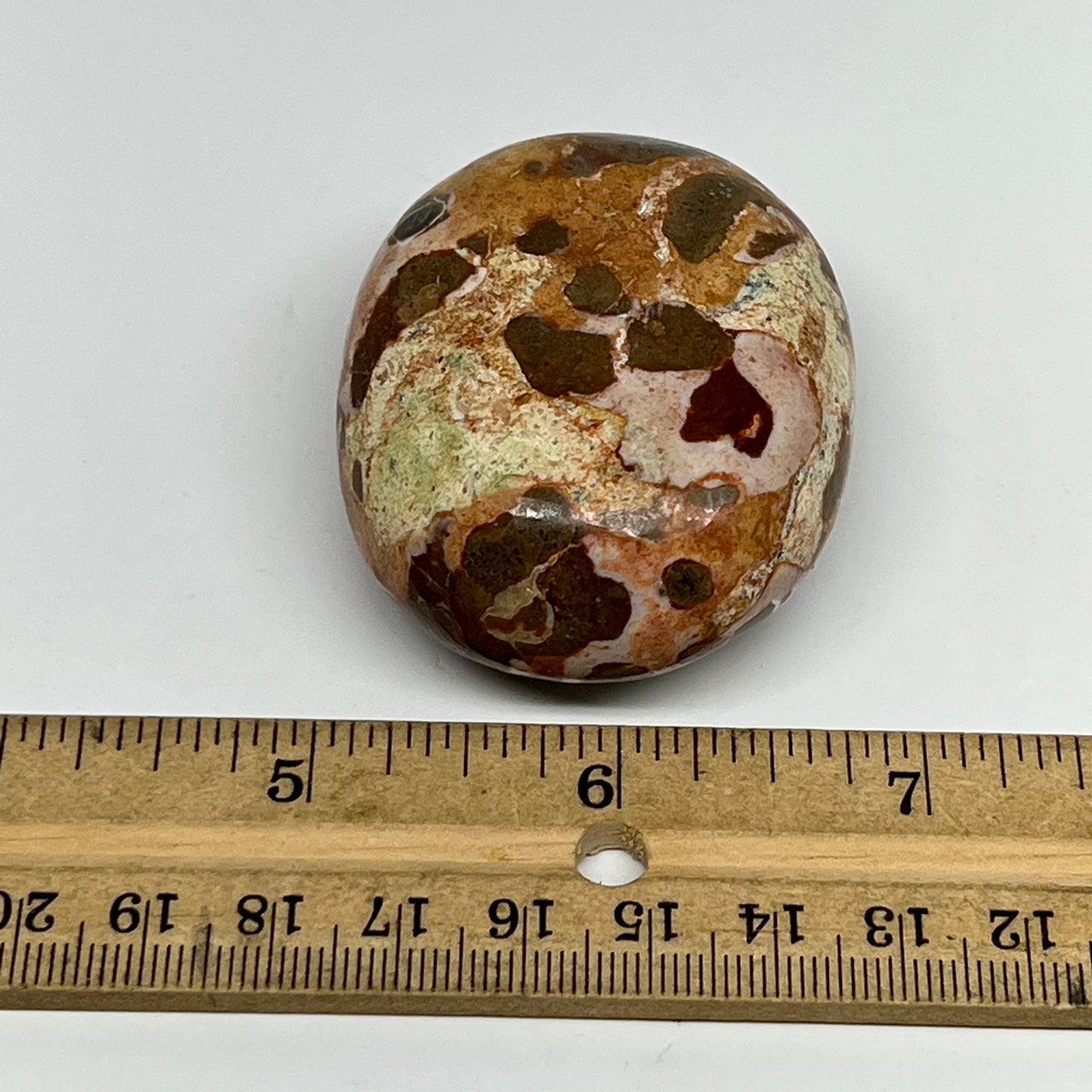 104.5g, 2.2"x1.7"x1", Natural Fruit Jasper Palm-Stone Gemstone @India, B21897