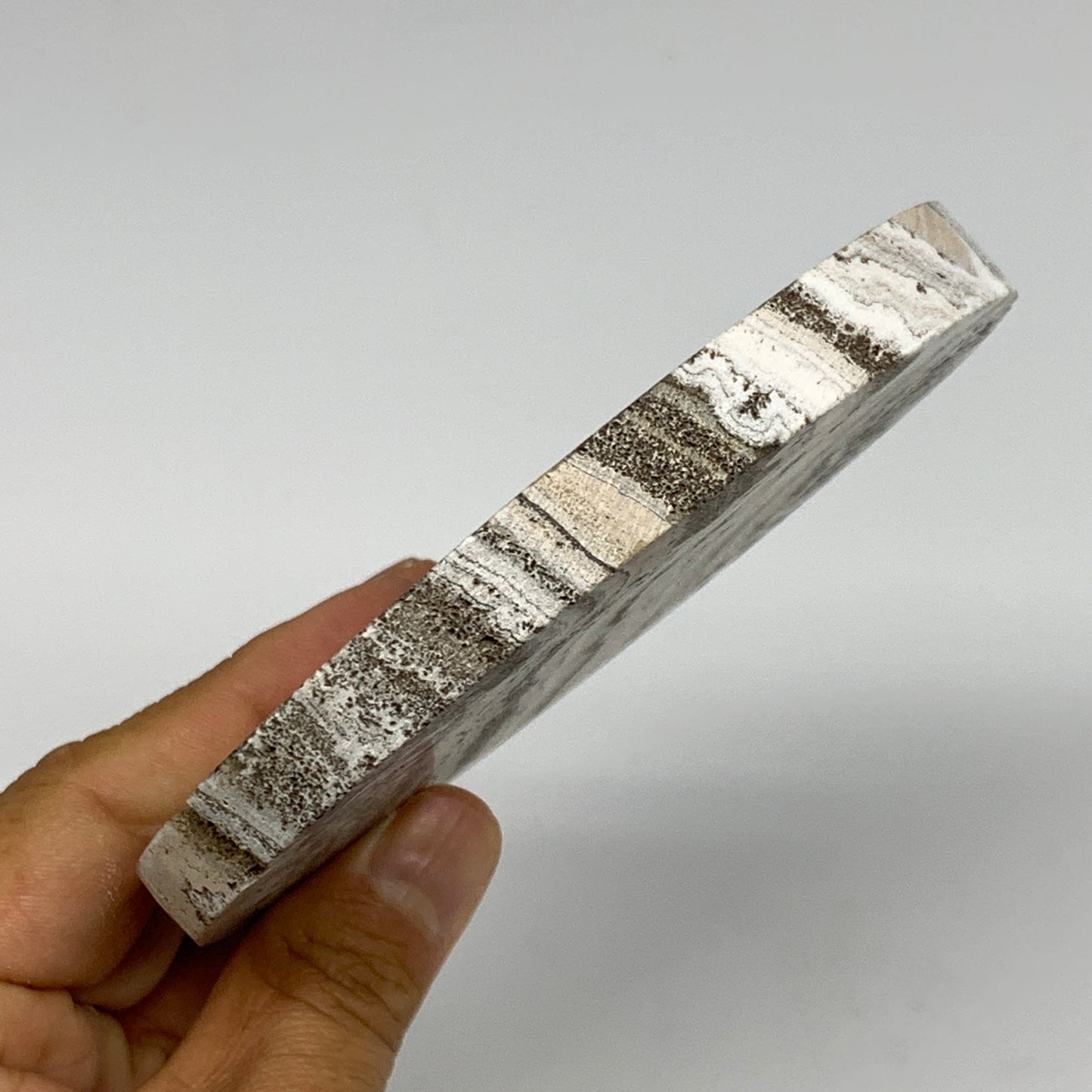 240.4g, 4.3"x0.5", Natural Picture Calcite Round Disc/Coaster @Mexico, B25474