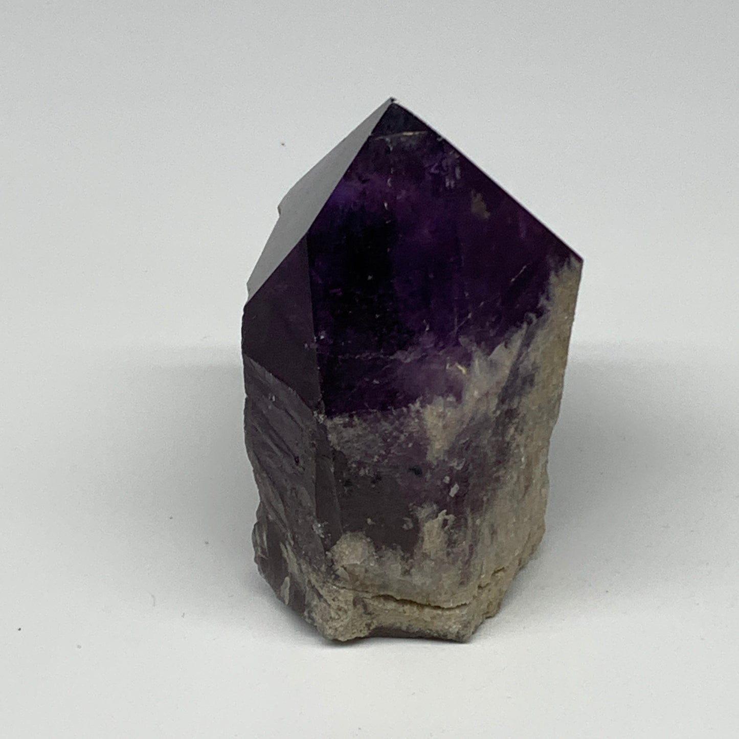379.8g,3.5"x2.6"x2.1", Amethyst Point Polished Rough lower part Stands, B19084