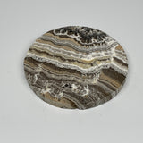 240.4g, 4.3"x0.5", Natural Picture Calcite Round Disc/Coaster @Mexico, B25474